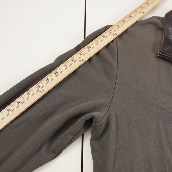 Hugo Boss Orange Label Full Zip Leather Detail Collar Terry Cotton Sweater Sz XL - Picture 5 of 10
